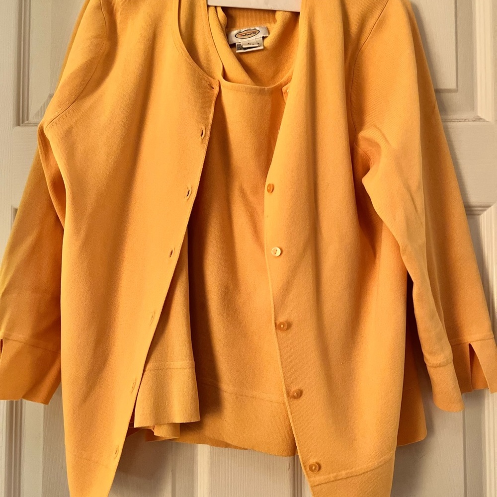 Talbots yellow beautiful cotton sweater set size L